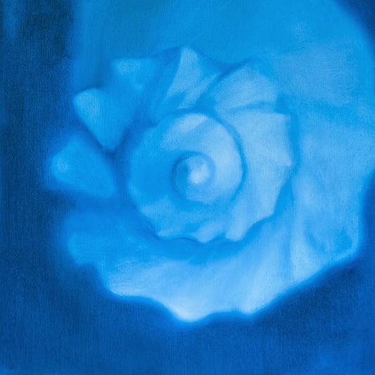 Detail of Floating painting showing surface texture and depth of colour