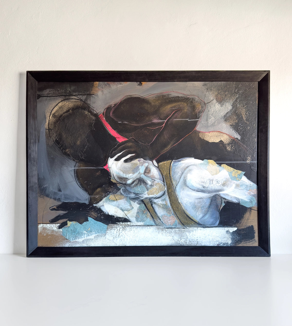 “The Wrestlers” — Original Mixed-Media Artwork