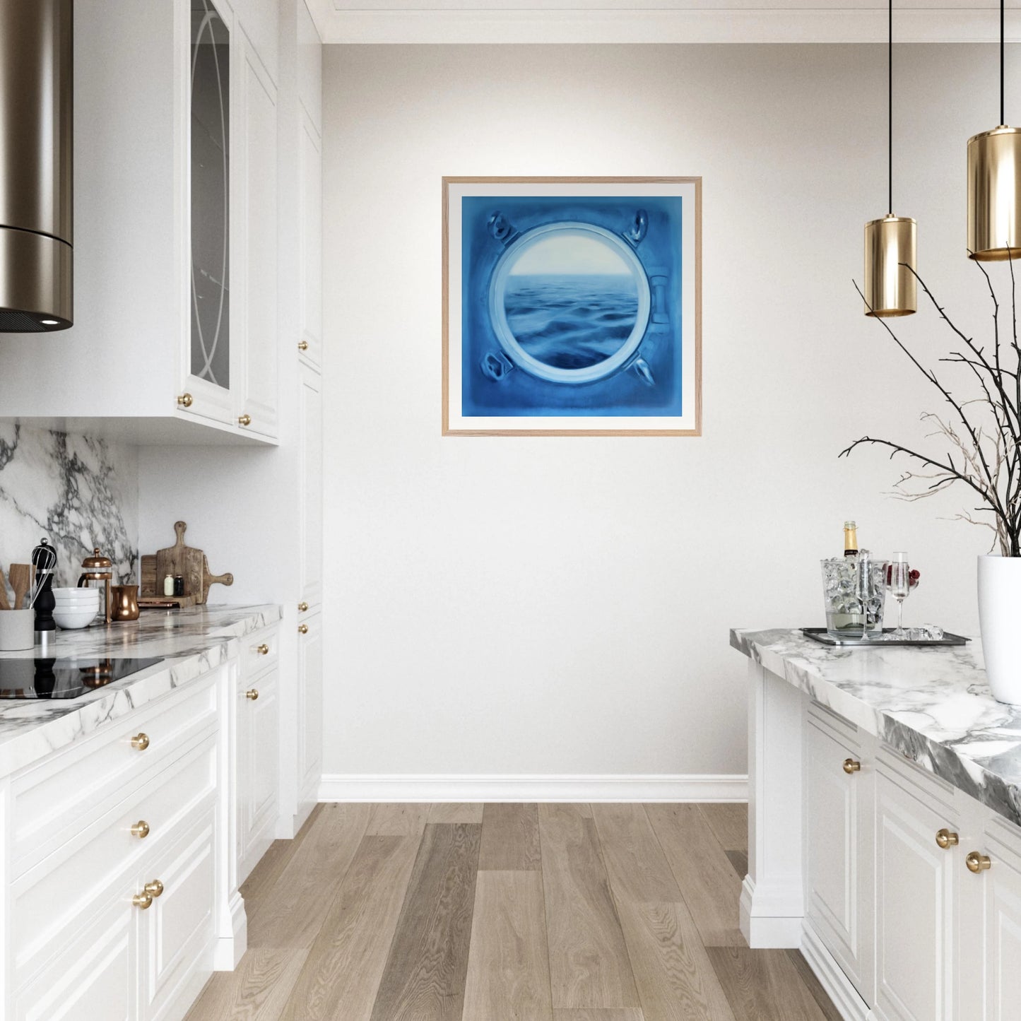 Bullauge: Gerahmter Kunstdruck