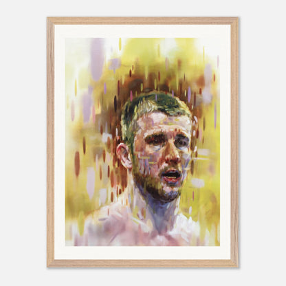 Suspended framed print – black frame in styled interior