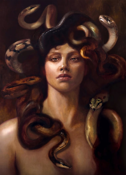Medusa print – size guide showing available dimensions