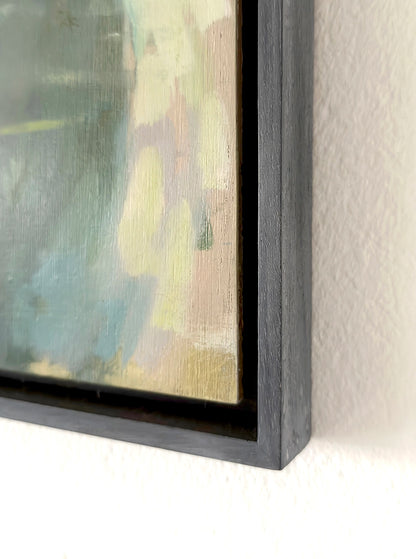 Side detail of The Stranger showing depth of paint layers and panel edge