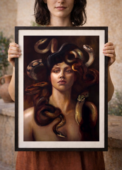 Medusa framed print – white frame option